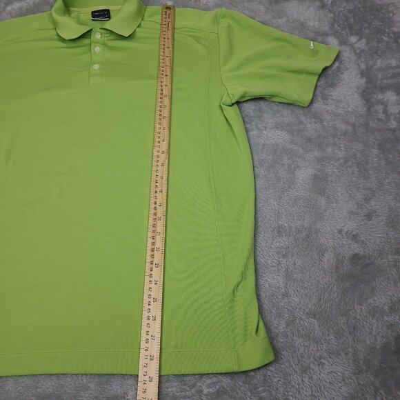 Nike Golf Men's size L Lime Green Dri-Fit Polo Shirt‎ Short Sleeve Logo - Picture 6 of 8